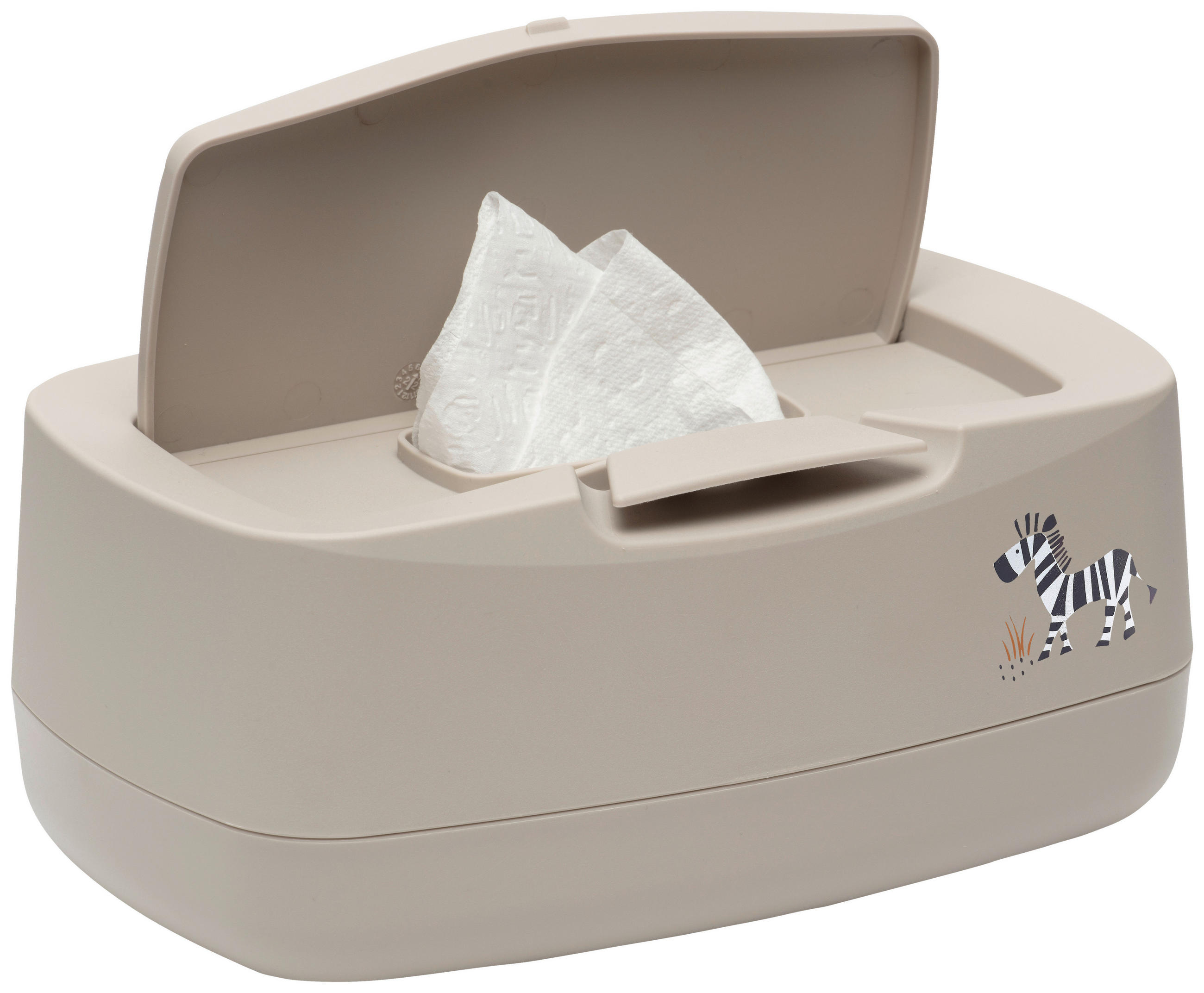 FEUCHTTÜCHER-BOX STEPPE  - Taupe, Basics, Kunststoff (21/13/9cm) - Bebe Jou