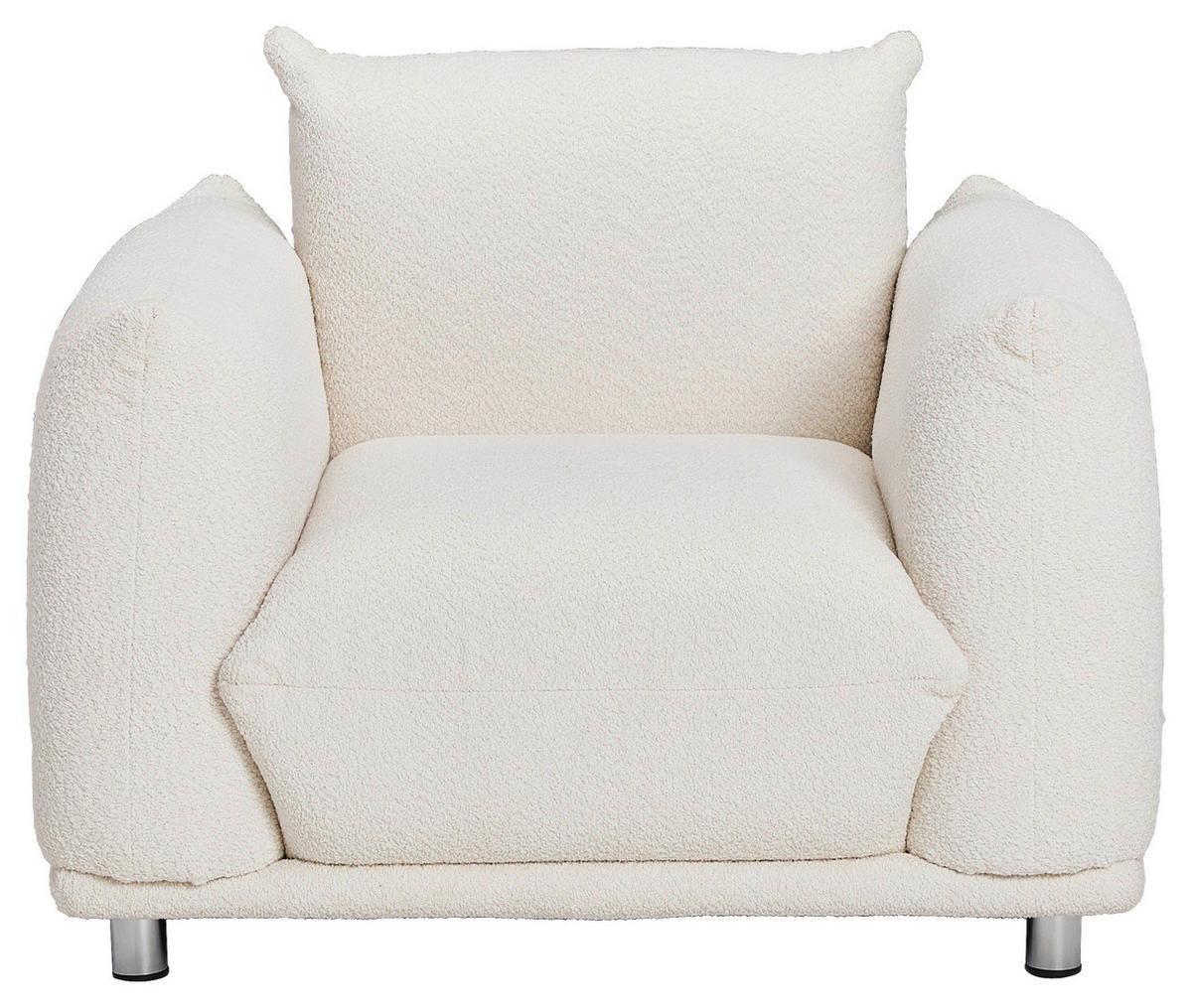 SEDACIA ZOSTAVA, textil, biela - biela/strieborná, Trend, kov/textil (218/103/75/87cm) - Livetastic