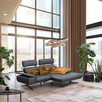 ECKSOFA in Echtleder Dunkelgrau  239/150 cm  - Dunkelgrau/Beige, Design, Leder/Metall (239/150cm) - Koinor