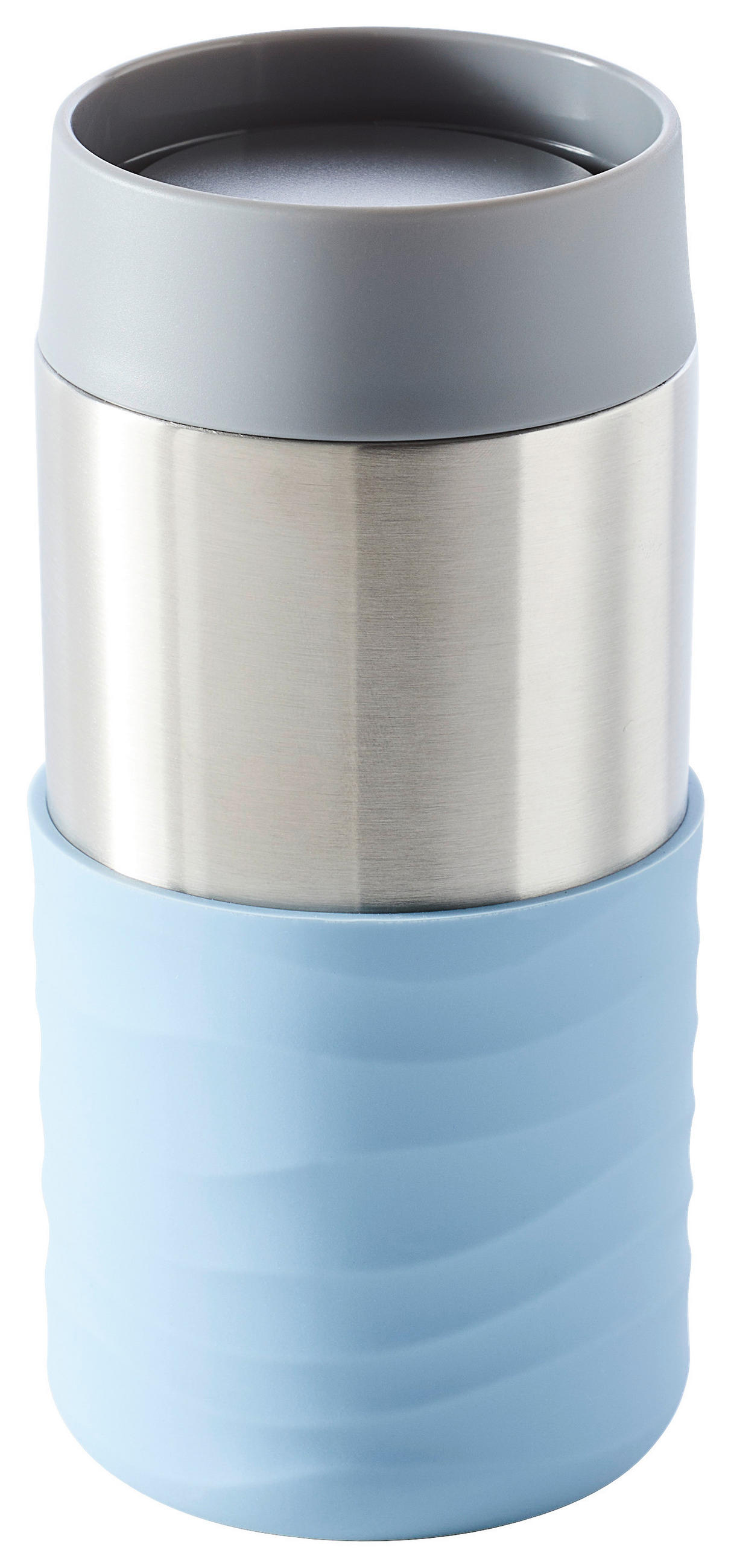 TERMOSMUGG 0.235 l  - stålfärgad/ljusblå, Trend, metall/plast (7,1/15,2cm) - Homeware Profession.