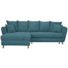 ECKSOFA in Webstoff Blau  - Blau/Eichefarben, Konventionell, Holz/Textil (284/162cm) - Carryhome
