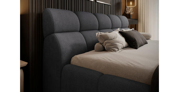 POLSTERBETT 180/200 cm,  in Anthrazit,  - Anthrazit/Schwarz, Design, Kunststoff/Textil (180/200cm) - Esposa