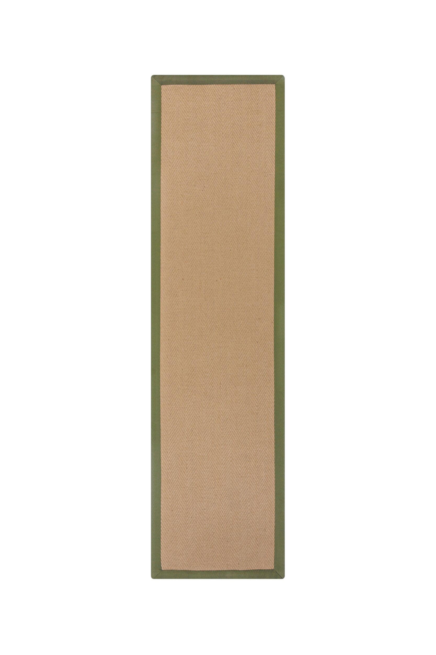 LÄUFER 60/230 cm Herringbone Border  - Grün, KONVENTIONELL, Naturmaterialien/Textil (60/230cm) - Xora