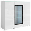 HIGHBOARD Vera  in 120/103,3/39,5 cm  - Weiss Hochglanz/Weiss, Trend, Glas/Holzwerkstoff (120/103,3/39,5cm) - P & B