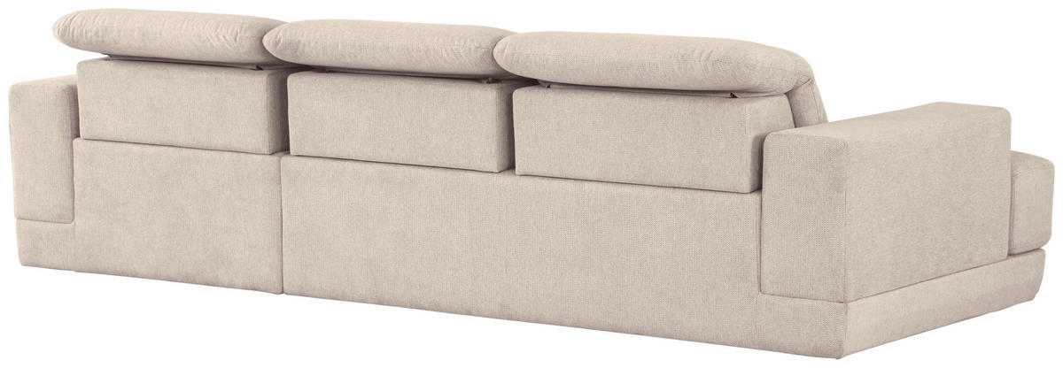 ECKSOFA in Webstoff Beige  - Beige/Schwarz, Design, Kunststoff/Textil (204/293cm) - MID.YOU