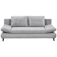 SCHLAFSOFA in Mikrofaser Hellgrau  - Hellgrau/Schwarz, Konventionell, Holzwerkstoff/Kunststoff (212/88/101cm) - MID.YOU