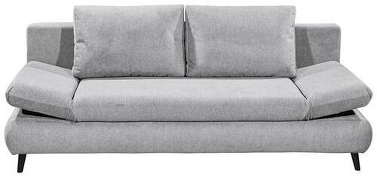 SCHLAFSOFA in Mikrofaser Hellgrau  - Hellgrau/Schwarz, Konventionell, Holzwerkstoff/Kunststoff (212/88/101cm) - MID.YOU