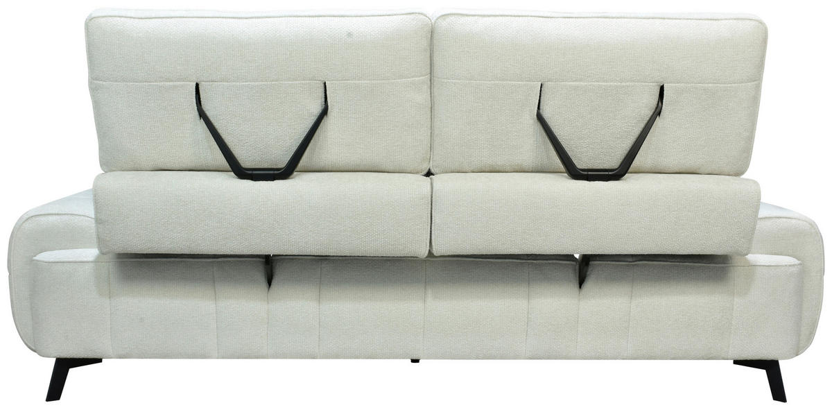 2-SITZER-SOFA Chenille Creme  - Creme/Schwarz, Design, Kunststoff/Textil (230/84/104/111/122cm) - Livetastic