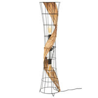 STEHLEUCHTE 25/110 cm    - Schwarz/Naturfarben, Natur, Naturmaterialien/Metall (25/110cm) - Globo