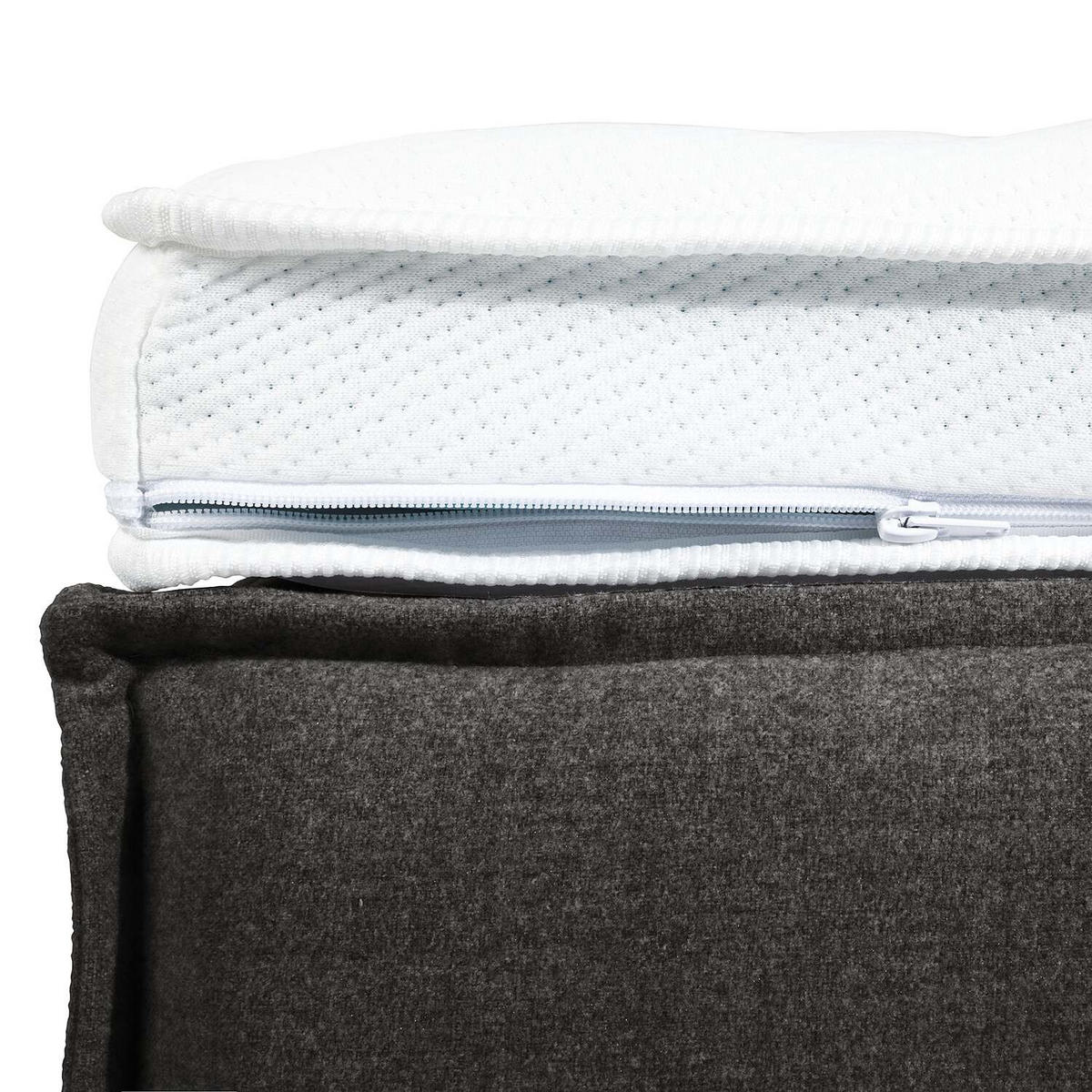BOXSPRINGBETT 200/200 cm  in Anthrazit  - Anthrazit/Schwarz, Design, Textil (200/200cm) - home24