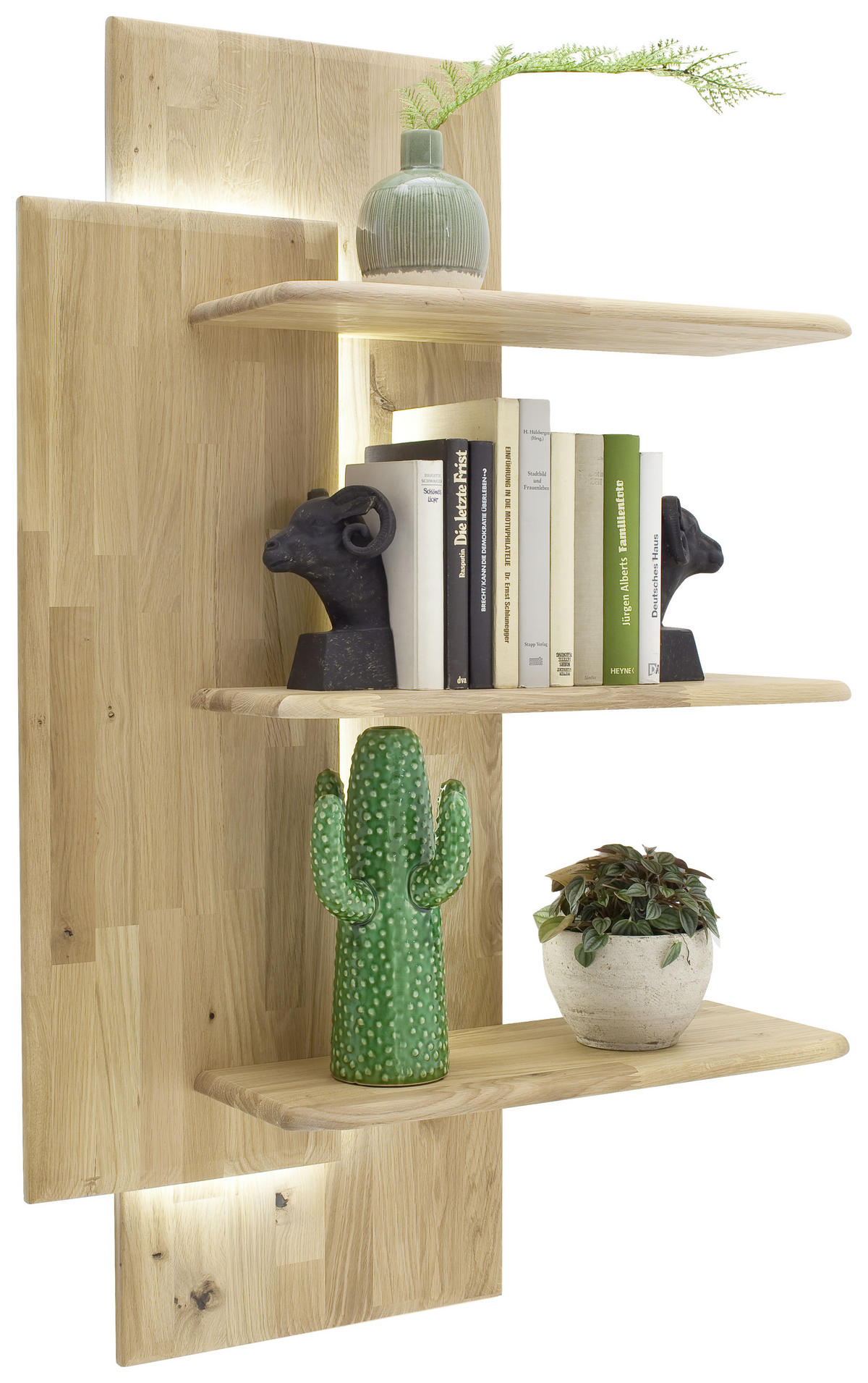 VÄGGHYLLA 75/117/25 cm  - ekfärgad, Design, trä (75/117/25cm) - Livetastic
