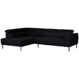 ECKSOFA in Chenille Anthrazit  205/280 cm  - Anthrazit/Schwarz, Design, Textil/Metall (205/280cm) - Xora
