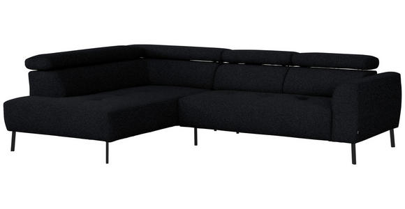 ECKSOFA in Chenille Anthrazit 205/280 cm - Anthrazit/Schwarz, Design, Textil/Metall (205/280cm) - Xora