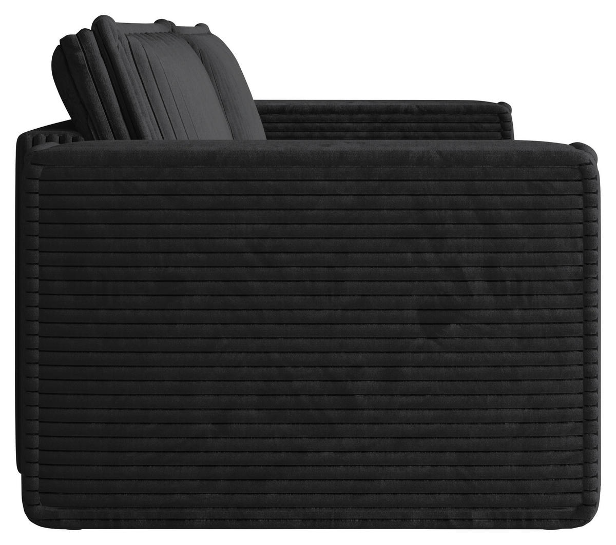 SCHLAFSOFA Cord Anthrazit  inkl. Zierkissen, Bettkasten, Schlaffunktion  - Anthrazit/Schwarz, MODERN, Kunststoff/Textil (250/68/104cm) - Xora