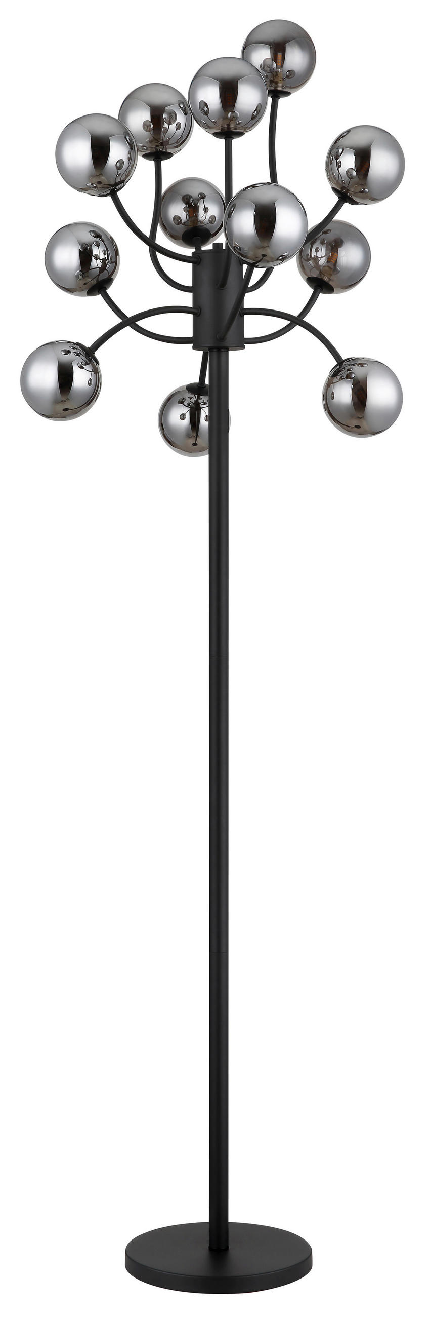 LED-STEHLEUCHTE - Schwarz, Design, Glas/Kunststoff (62/200cm) - Globo
