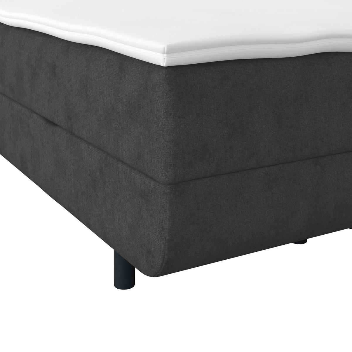 POLSTERBETT Bettkasten, Topper 140/200 cm  in Dunkelgrau  - Dunkelgrau/Schwarz, MODERN, Kunststoff/Textil (140/200cm) - MID.YOU
