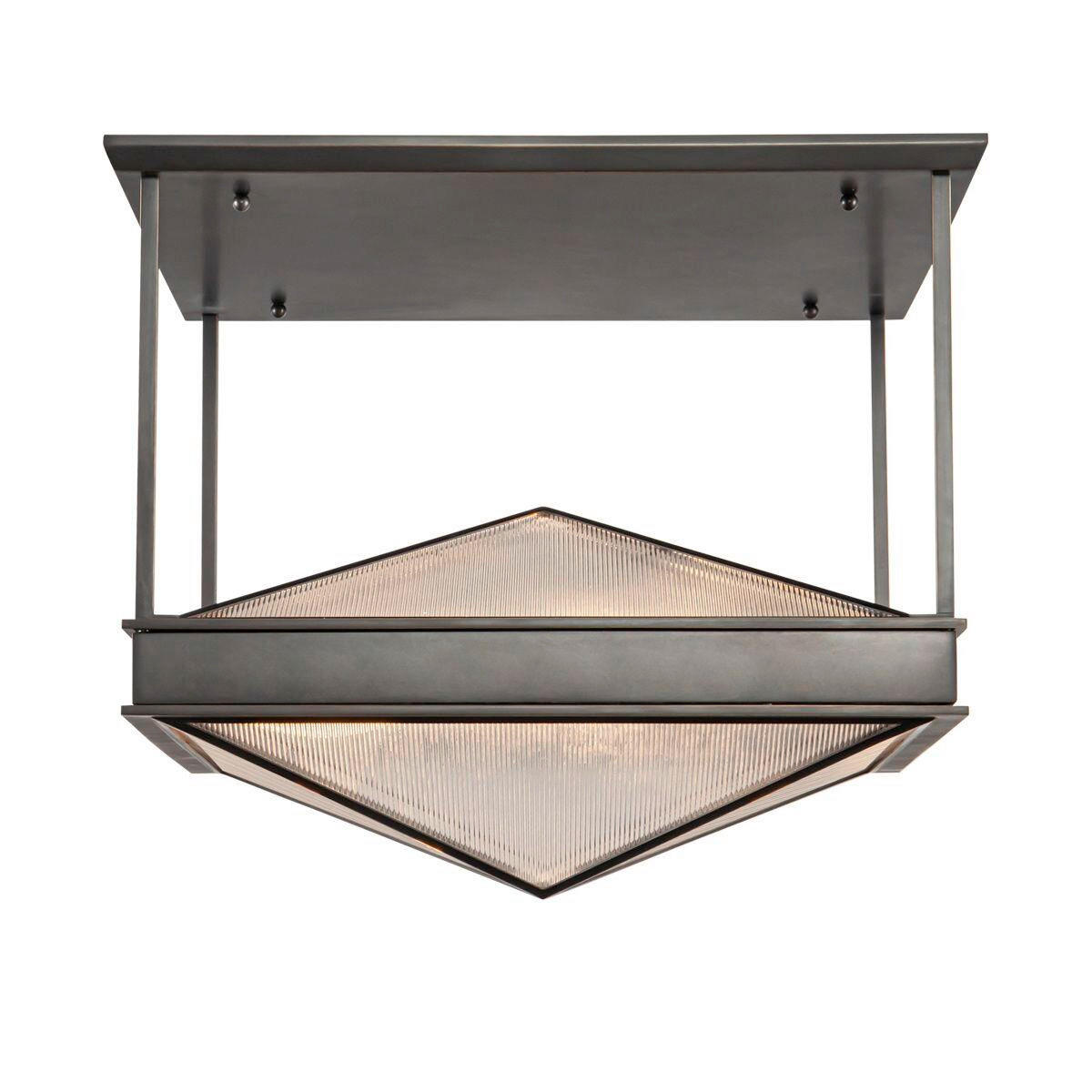 DECKENLEUCHTE 42/48,2 cm    - Bronzefarben, KONVENTIONELL, Glas/Metall (42/48,2cm) - Elstead Lighting