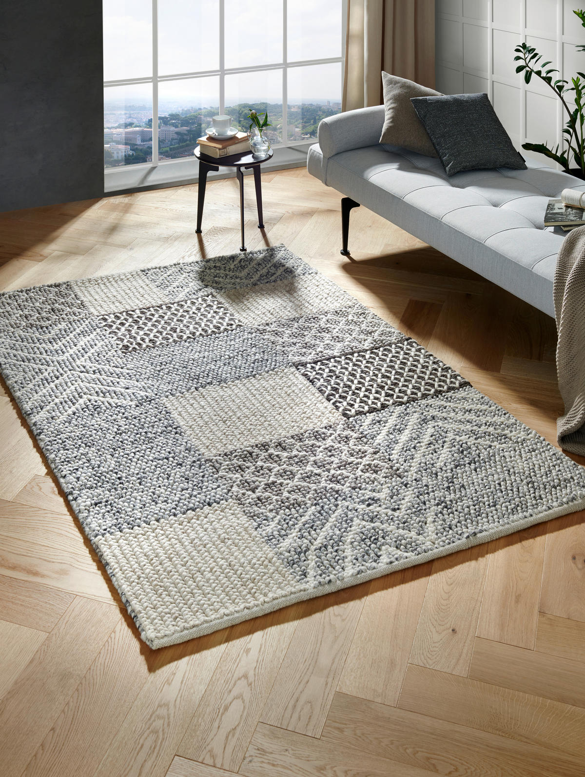 RUČNO TKANI TEPIH  siva     - siva, Prirodno, tekstil (160/230cm) - Linea Natura