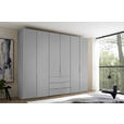 DREHTÜRENSCHRANK inkl. Zubehör 298/222/63 cm,  in Hellgrau, 6-türig  - Hellgrau/Alufarben, Design, Holzwerkstoff/Metall (298/222/63cm) - Dieter Knoll