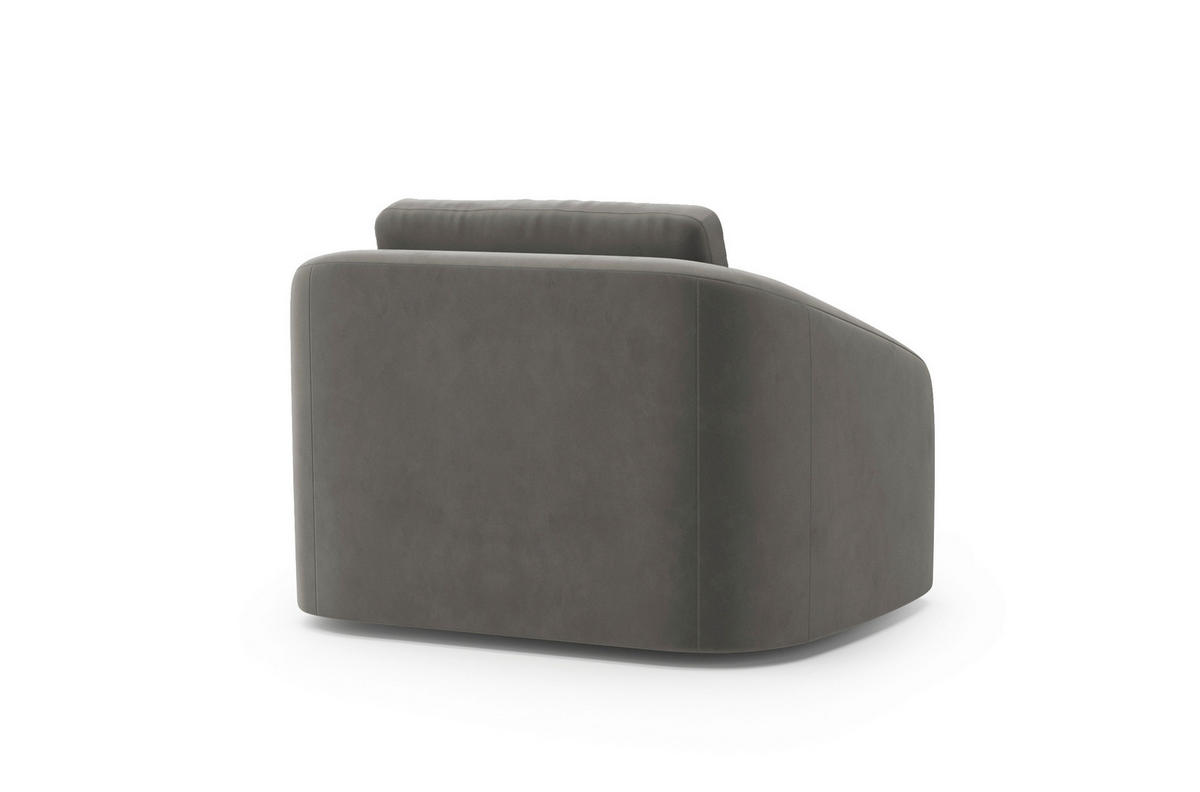 SESSEL in Samt Grau  - Schwarz/Grau, MODERN, Kunststoff/Textil (116/88/104cm) - Sit & More