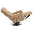 RELAXSESSEL in Leder Hellbraun  - Hellbraun/Edelstahlfarben, Design, Leder/Metall (78/112/85cm) - Cantus