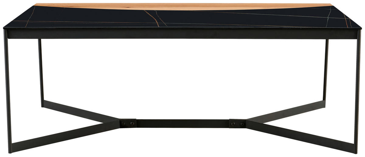 TABLE BASSE in Holz, Metall, Keramik  - noir/couleur écru, Design, céramique/métal (110/40/65cm) - Livetastic