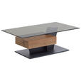 COUCHTISCH in Holz, Glas 120/70/45 cm  - Eichefarben/Anthrazit, Design, Glas/Holz (120/70/45cm) - Valnatura