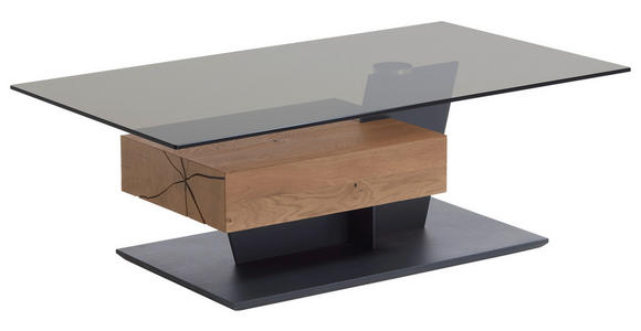COUCHTISCH in Holz, Glas 120/70/45 cm  - Eichefarben/Anthrazit, Design, Glas/Holz (120/70/45cm) - Valnatura