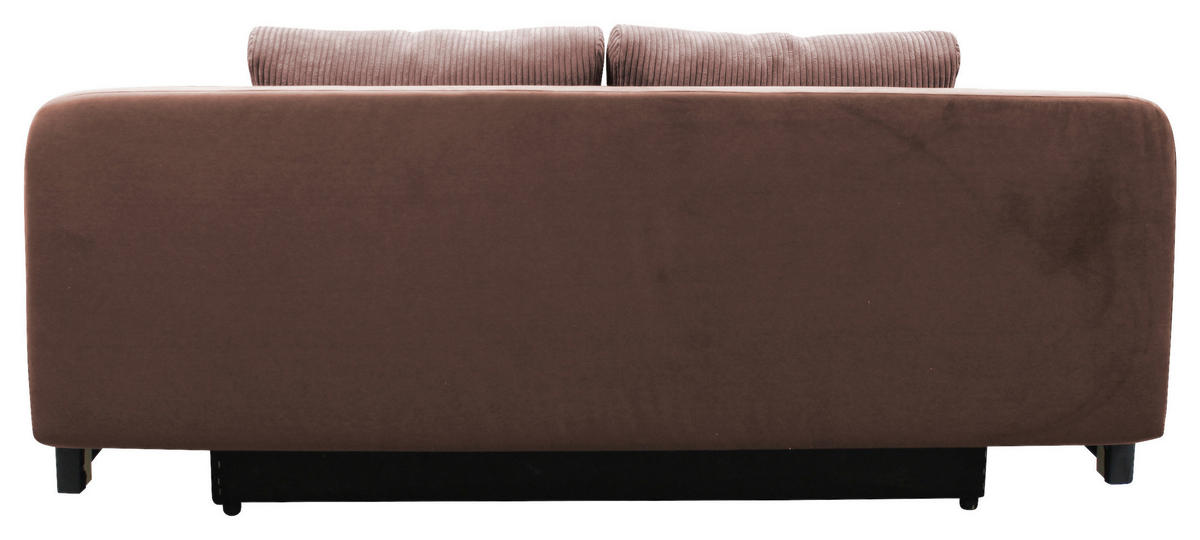 SCHLAFSOFA  mit Liegefunktion Velours Koralle  - Koralle/Schwarz, Design, Kunststoff/Textil (197/90/83cm) - MID.YOU