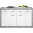 KOMMODE 152/88/37 cm - Silberfarben/Weiß, Design, Holzwerkstoff/Kunststoff (152/88/37cm) - Carryhome KOMMODE 152/88/37 cm - Silberfarben/Weiß, Design, Holzwerkstoff/Kunststoff (152/88/37cm) - Carryhome