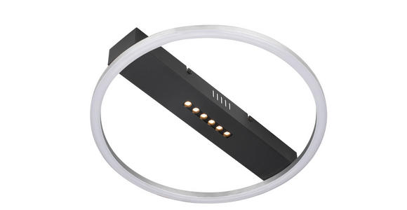 LED-DECKENLEUCHTE 40/6 cm - Schwarz/Alufarben, Basics, Kunststoff/Metall (40/6cm) - Novel