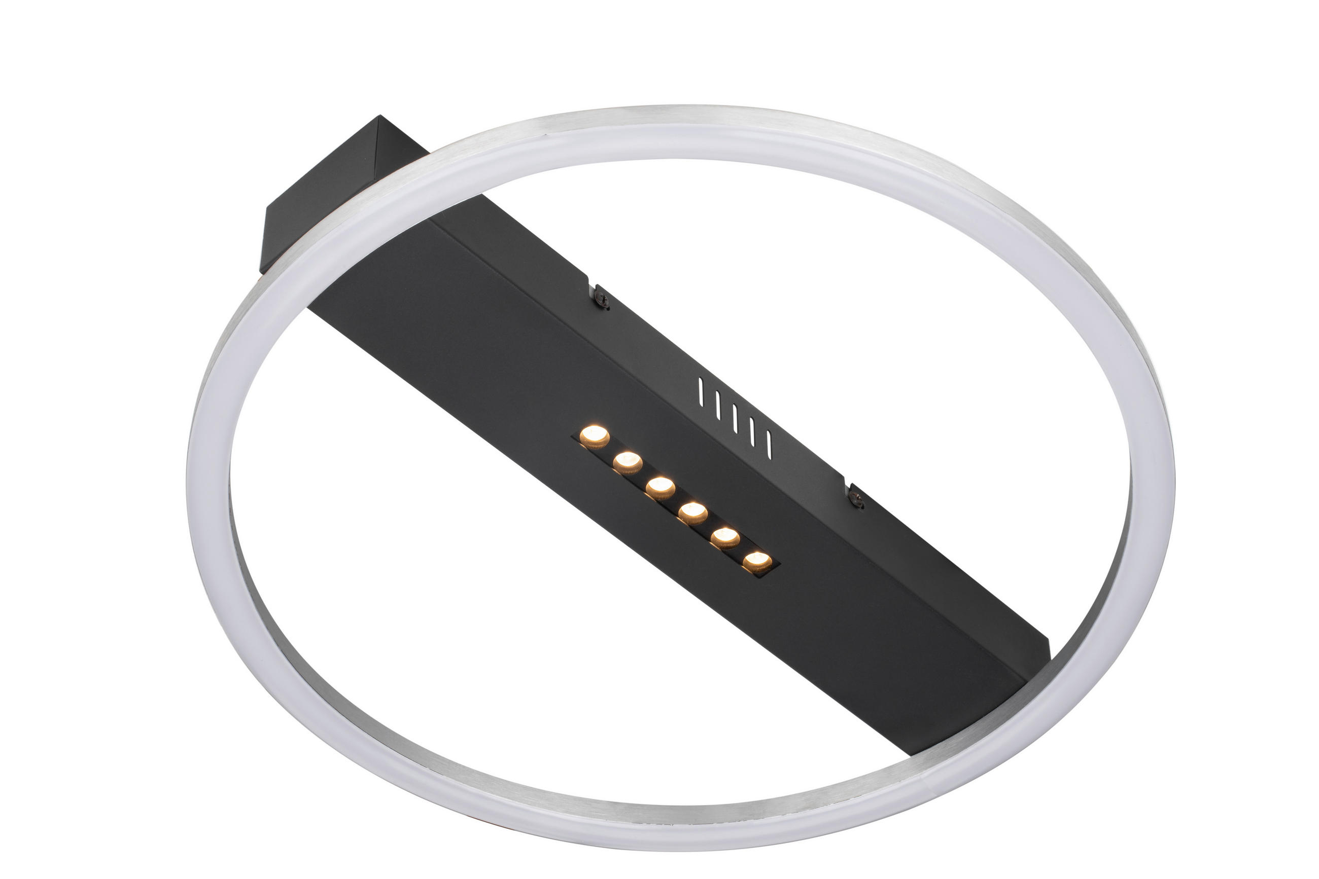 LED MENNYEZETI LÁMPA - fekete/alumínium színű, Basics, műanyag/fém (40/6cm) - Novel