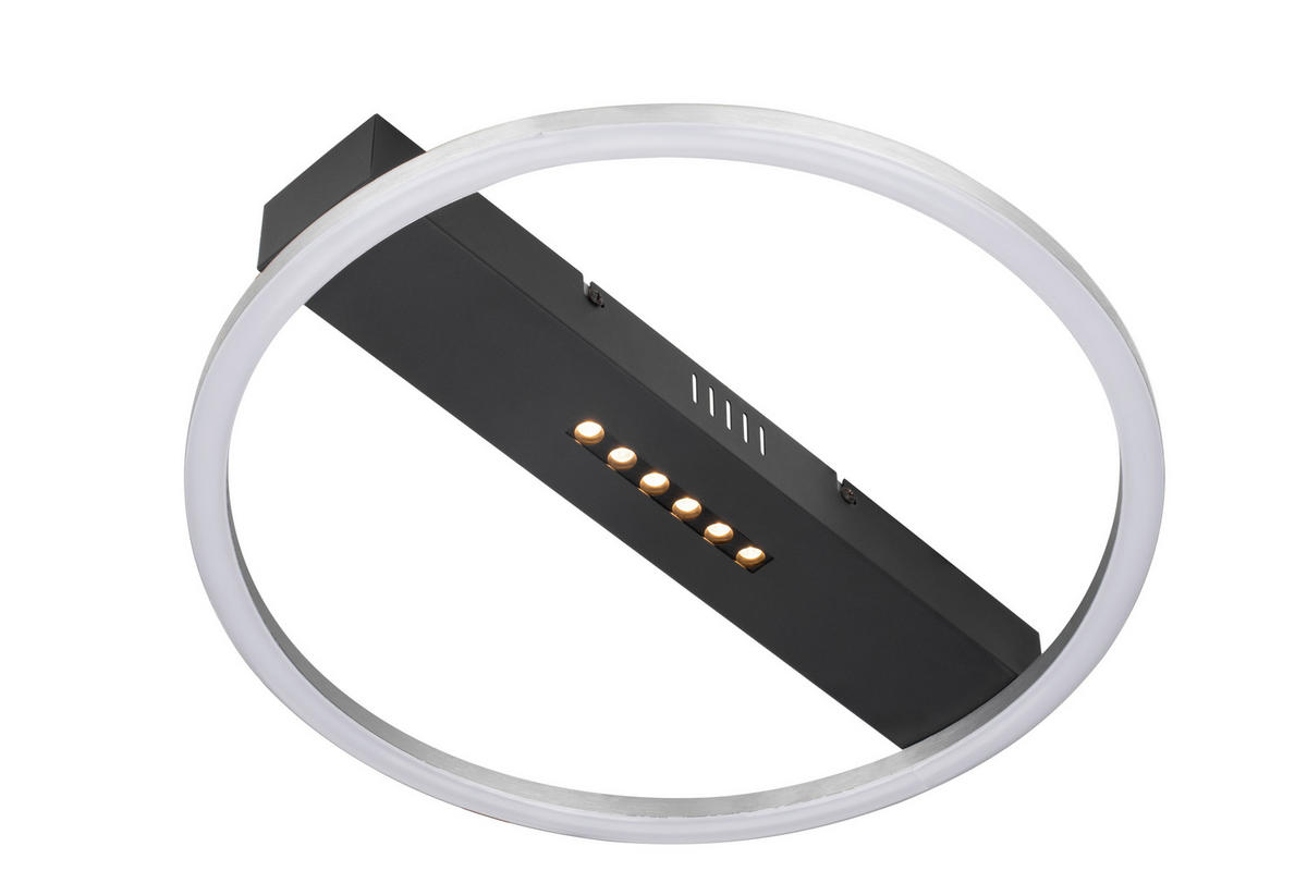 LED-DECKENLEUCHTE 40/6 cm   - Schwarz/Alufarben, Basics, Kunststoff/Metall (40/6cm) - Novel