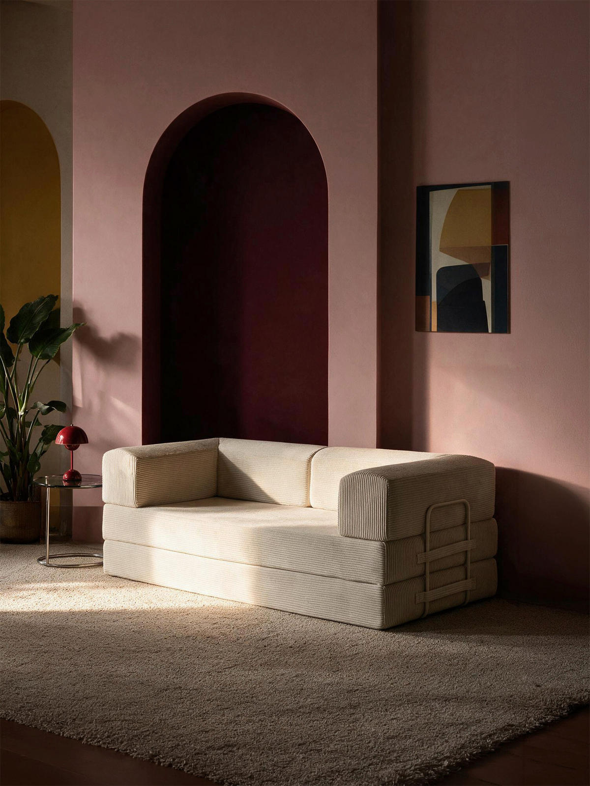 SCHLAFSOFA Cord Creme  - Creme, MODERN, Textil (200/70/90cm) - Livetastic