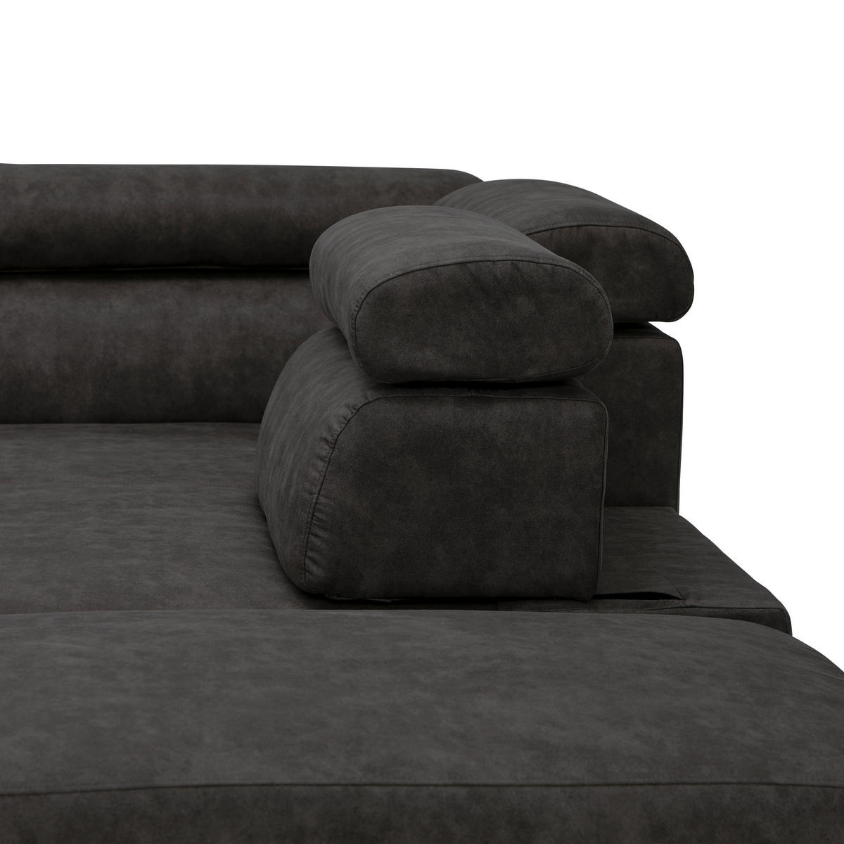 ECKSOFA in Lederlook Anthrazit  263/230 cm  - Anthrazit/Schwarz, MODERN, Kunststoff/Textil (263/230cm) - Hom`in