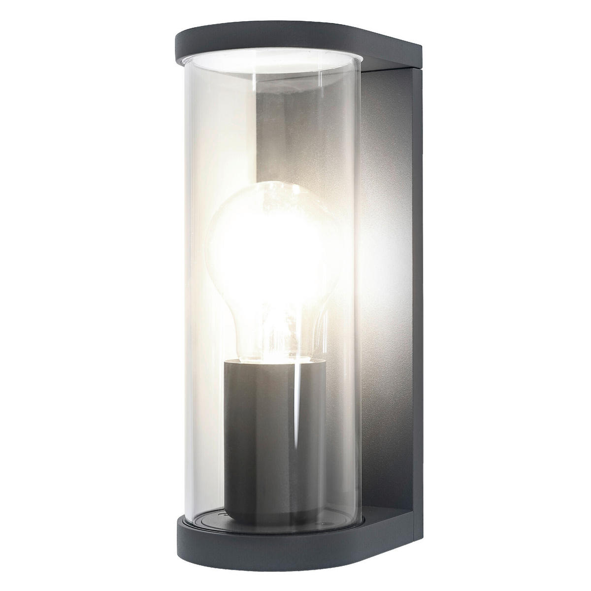 AUßENLEUCHTE 11,7/8,2/22,2 cm   - Dunkelgrau, Basics, Glas/Metall (11,7/8,2/22,2cm) - Osram