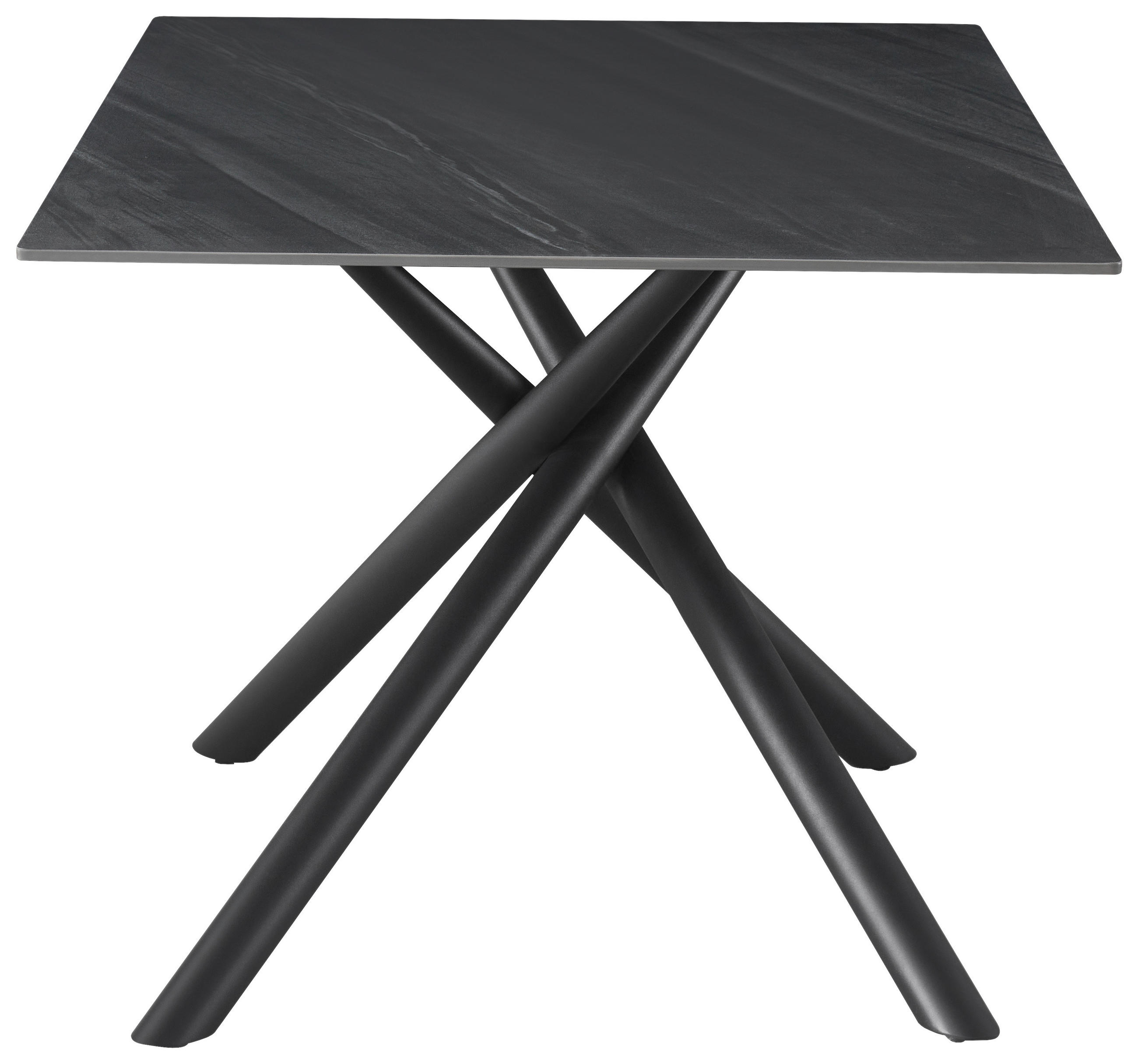 ESSTISCH rechteckig Dunkelgrau  - Dunkelgrau/Schwarz, MODERN, Stein/Metall (180/76/90cm) - MID.YOU