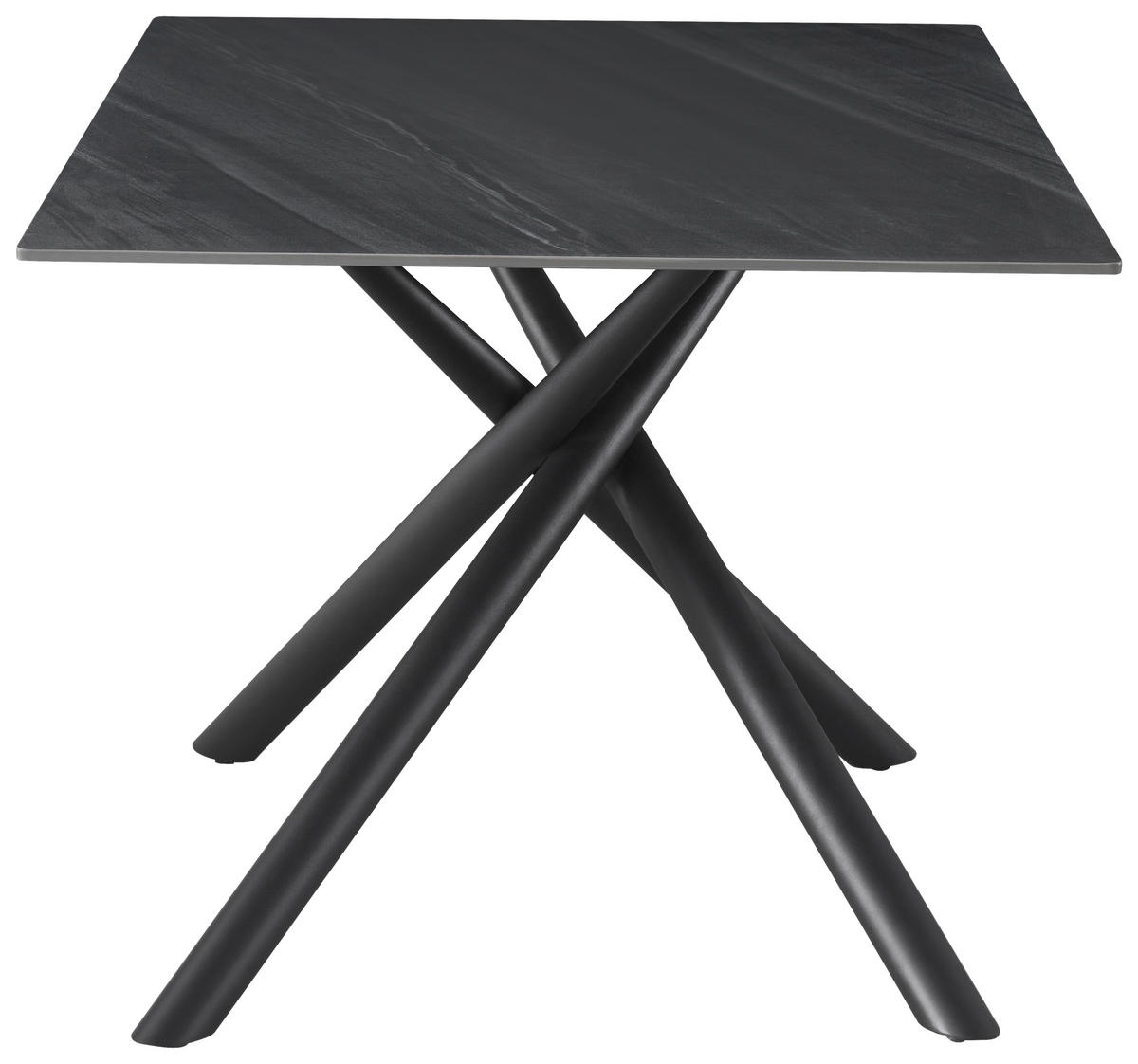 ESSTISCH rechteckig Dunkelgrau  - Dunkelgrau/Schwarz, MODERN, Stein/Metall (180/76/90cm) - MID.YOU