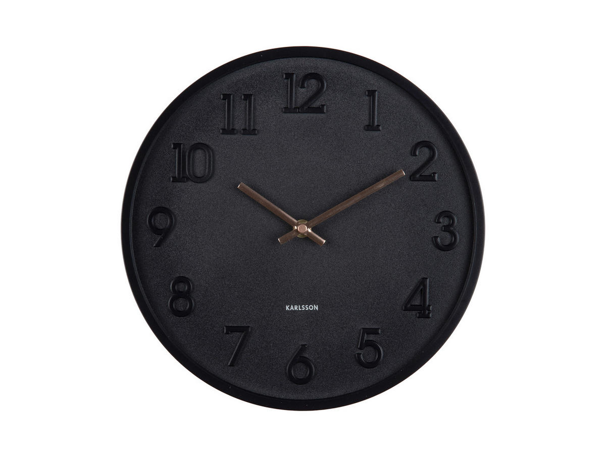 WANDUHR  Schwarz 30 cm  - Schwarz, Basics, Kunststoff (30cm) - Karlsson