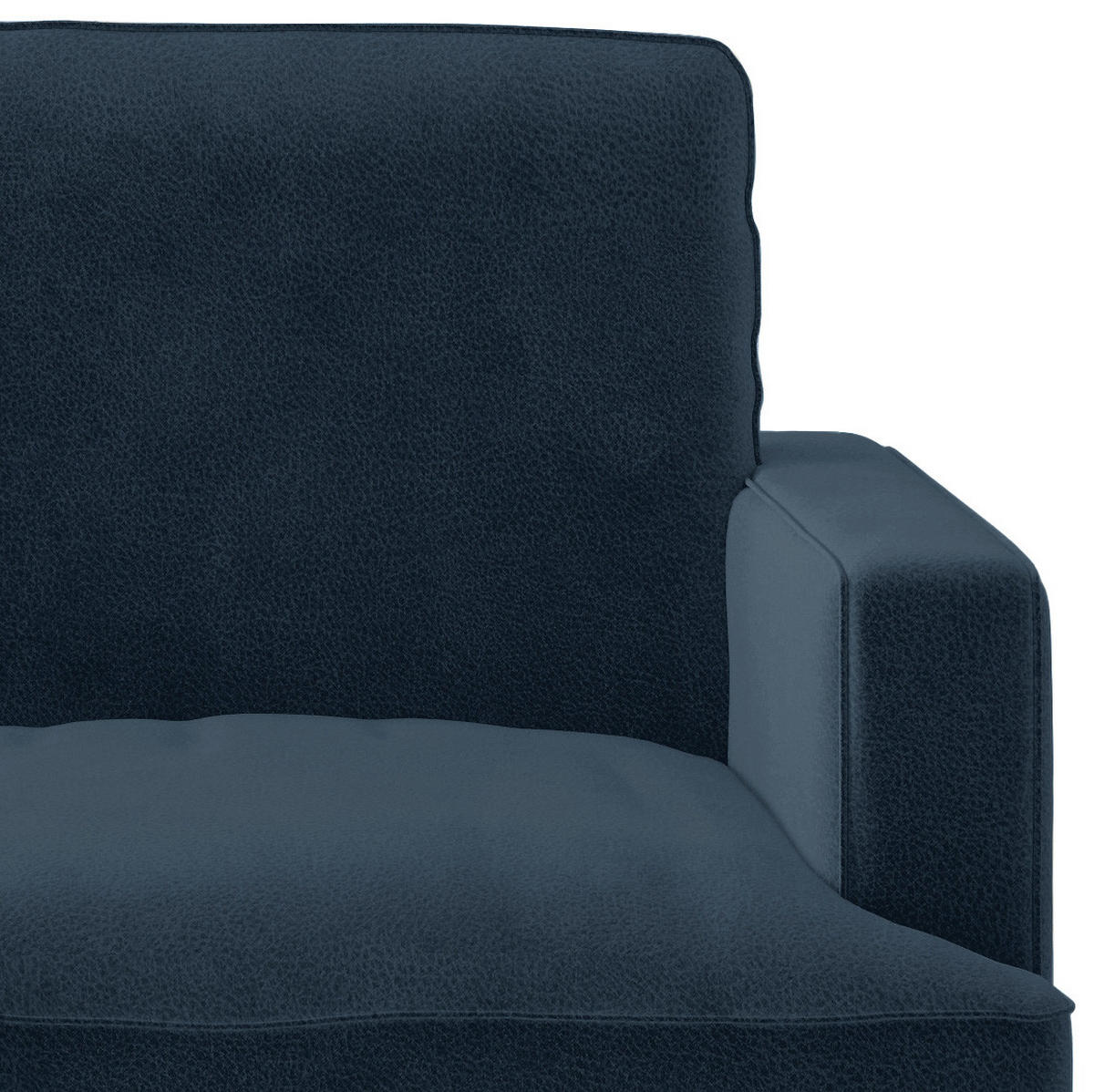 ECKSOFA Bali Dunkelblau Flachgewebe  - Schwarz/Dunkelblau, Design, Textil/Metall (202/250cm) - Livetastic