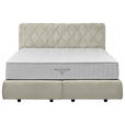 BOXSPRINGBETT 180/200 cm  in Elfenbein  - Elfenbein/Schwarz, Design, Kunststoff/Textil (180/200cm) - Johann Jakob