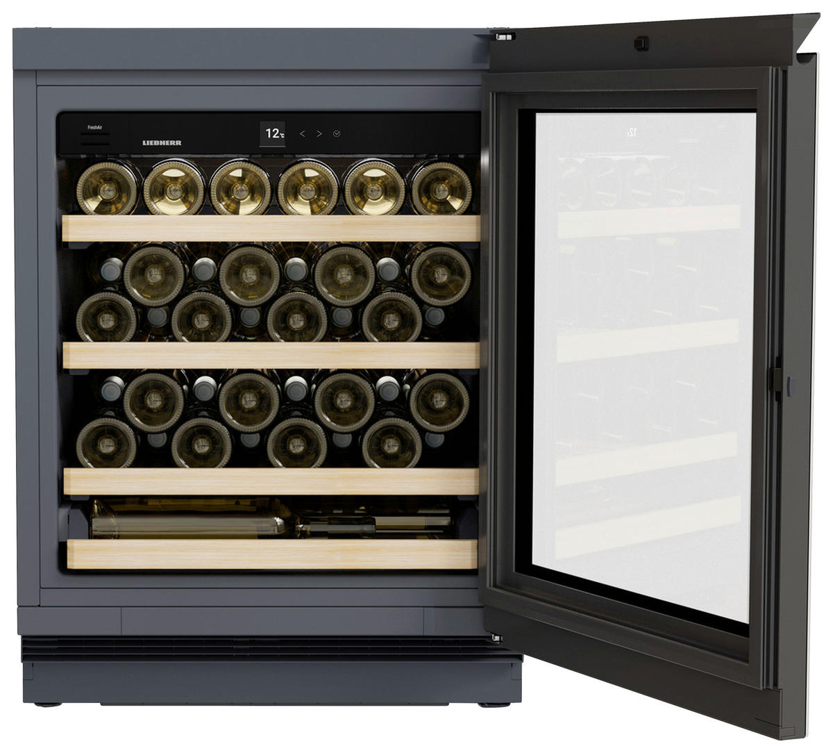 WEINKÜHLSCHRANK UWgb 3631  - Schwarz, Basics, Holz/Metall (59,7/81,9/57,9cm) - Liebherr