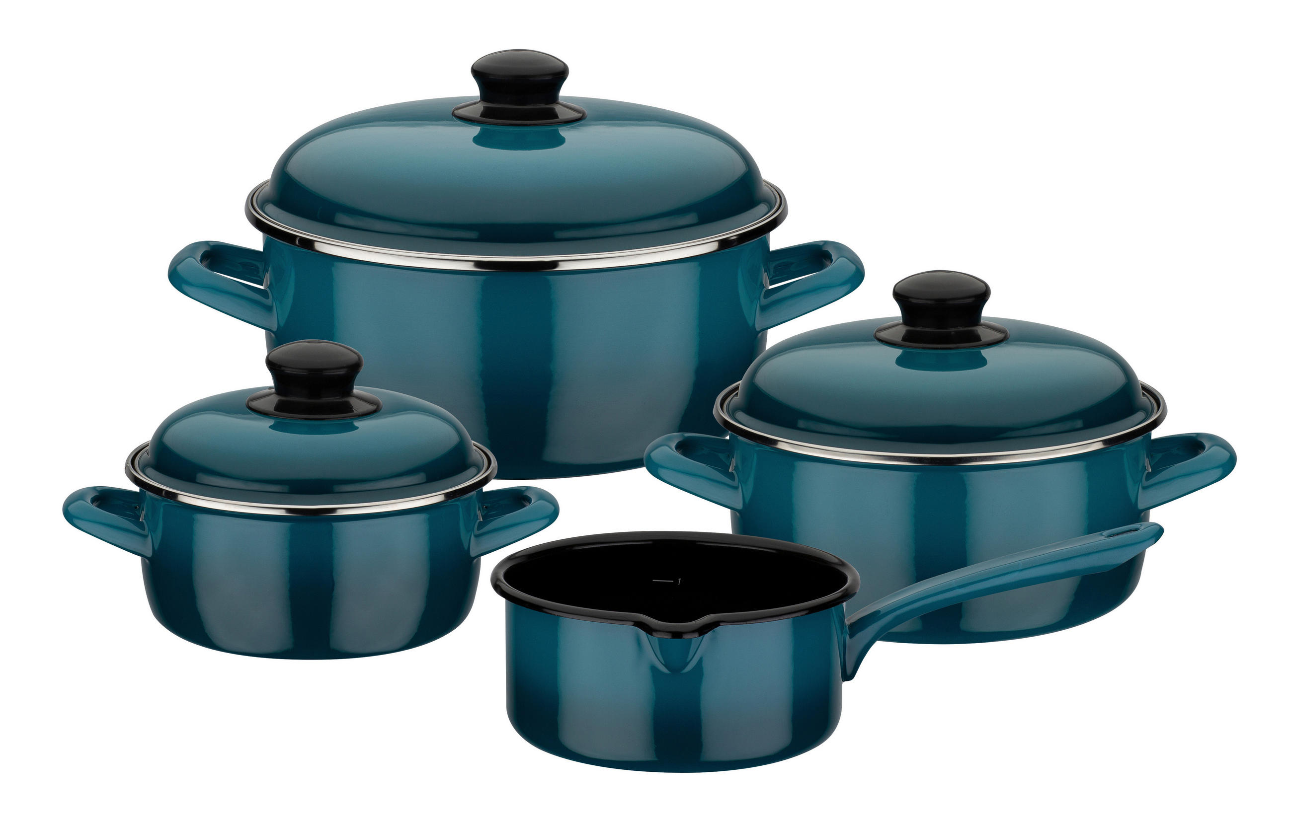 KOCHTOPFSET Blue Shadow 4-teilig  - Blau, Basics, Metall - GSW