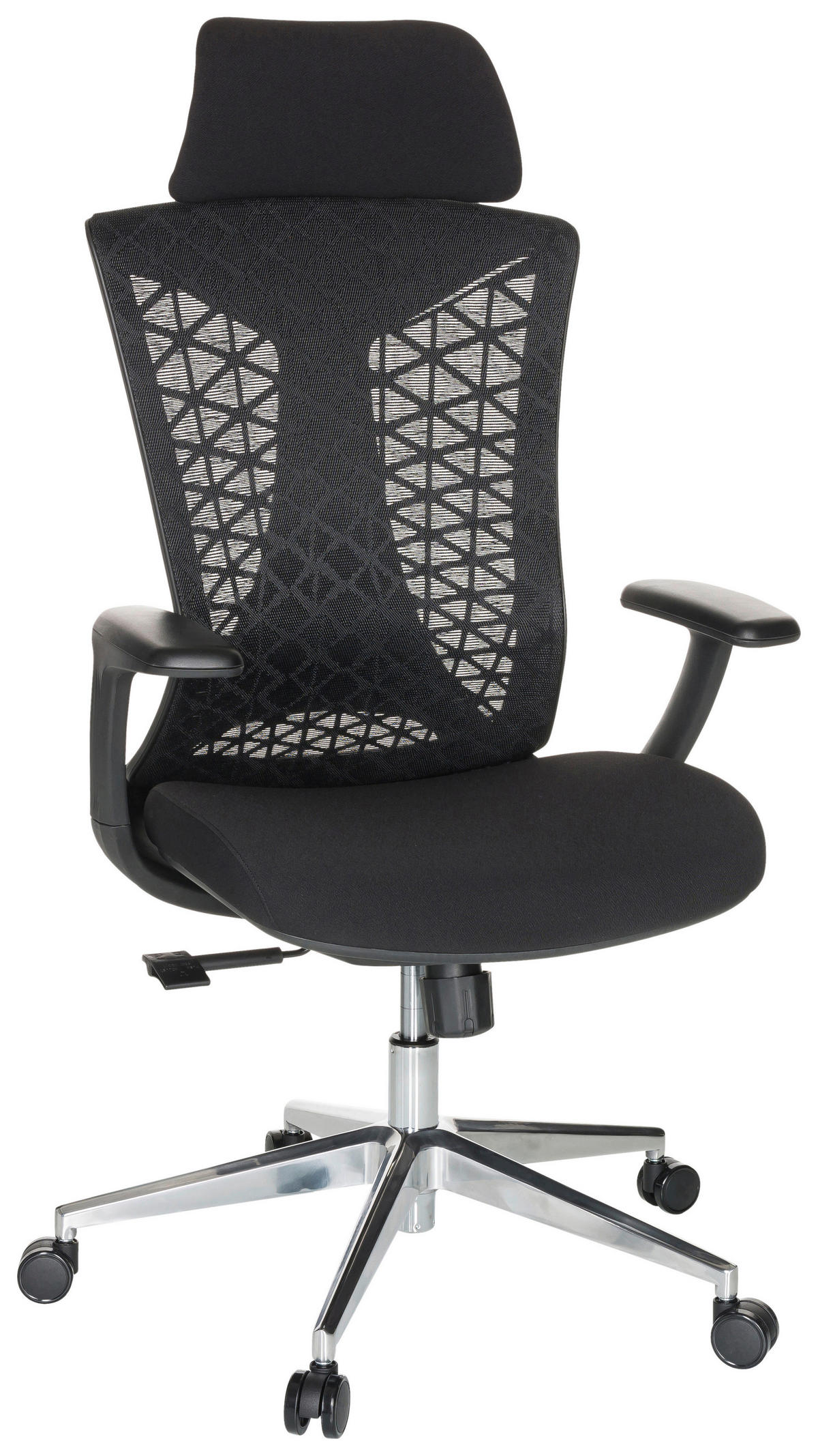 DREHSTUHL  in Netzbespannung, Flachgewebe Schwarz  - Silberfarben/Schwarz, Basics, Kunststoff/Textil (67/115/69cm) - MID.YOU