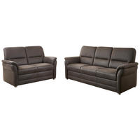 SITZGARNITUR Mikrofaser Anthrazit  - Anthrazit/Alufarben, Konventionell, Textil/Metall (192/96/89cm) - Beldomo Comfort