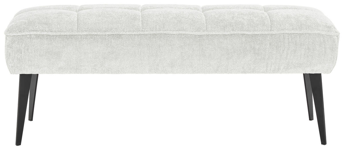 SITZBANK 133/54/47 cm Webstoff Weiß Metall  - Schwarz/Weiß, MODERN, Textil/Metall (133/54/47cm) - Welnova
