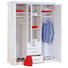 DREHTÜRENSCHRANK 3 -türig Kiefer massiv Weiß - Silberfarben/Weiß, LIFESTYLE, Holz/Kunststoff (140/190/55cm) - Carryhome