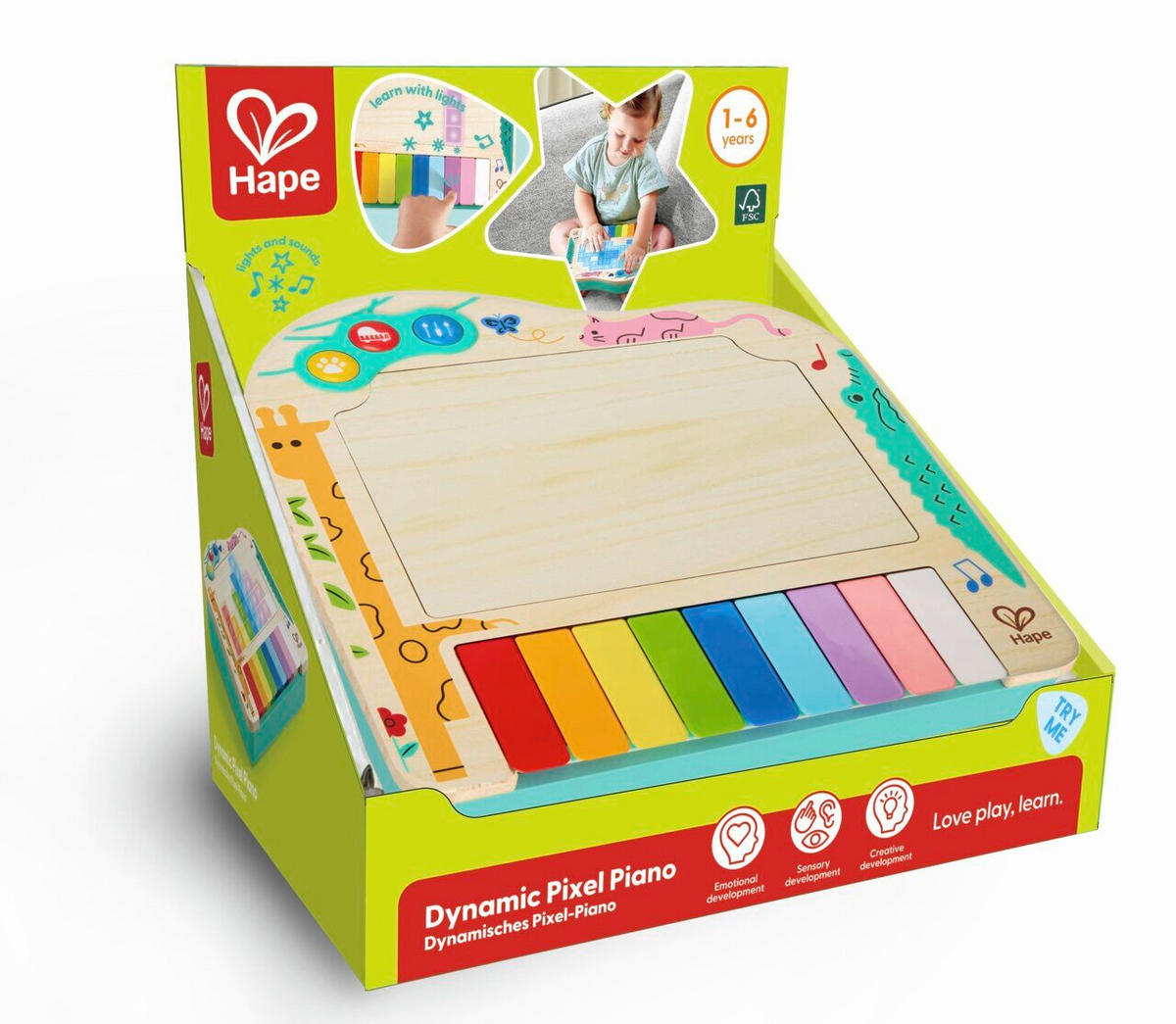 BABYKLAVIER - Pink/Weiß Hochglanz, Basics, Holzwerkstoff/Kunststoff (23,5/23/5,6cm) - Hape