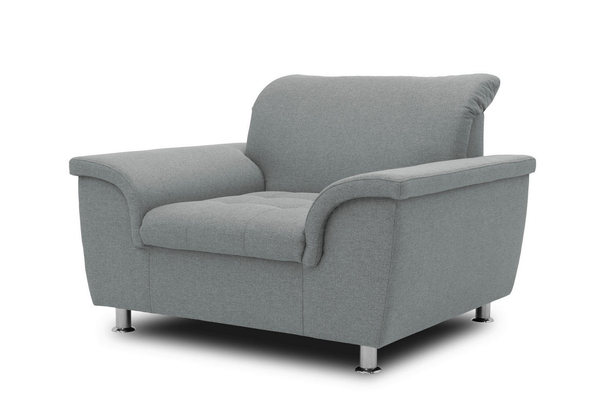 SESSEL Webstoff Grau    - Chromfarben/Grau, KONVENTIONELL, Textil/Metall (120/81/105cm) - MID.YOU