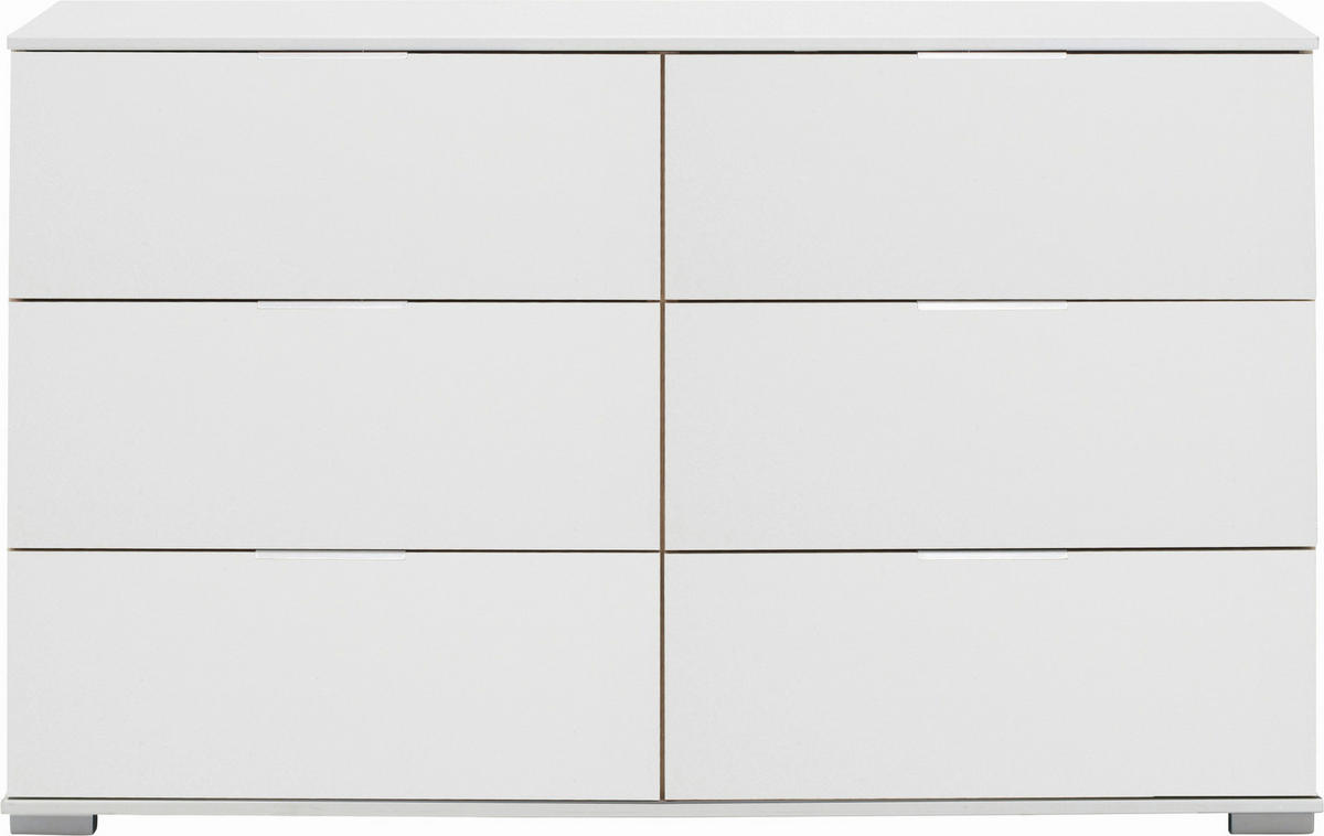 KOMMODE  in 130/83/41 cm  - Alufarben/Weiß, Design, Holzwerkstoff/Kunststoff (130/83/41cm) - Carryhome